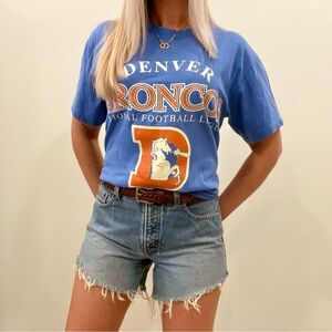 Vintage 90’s Denver Broncos NFL Tee in Blue/Orange